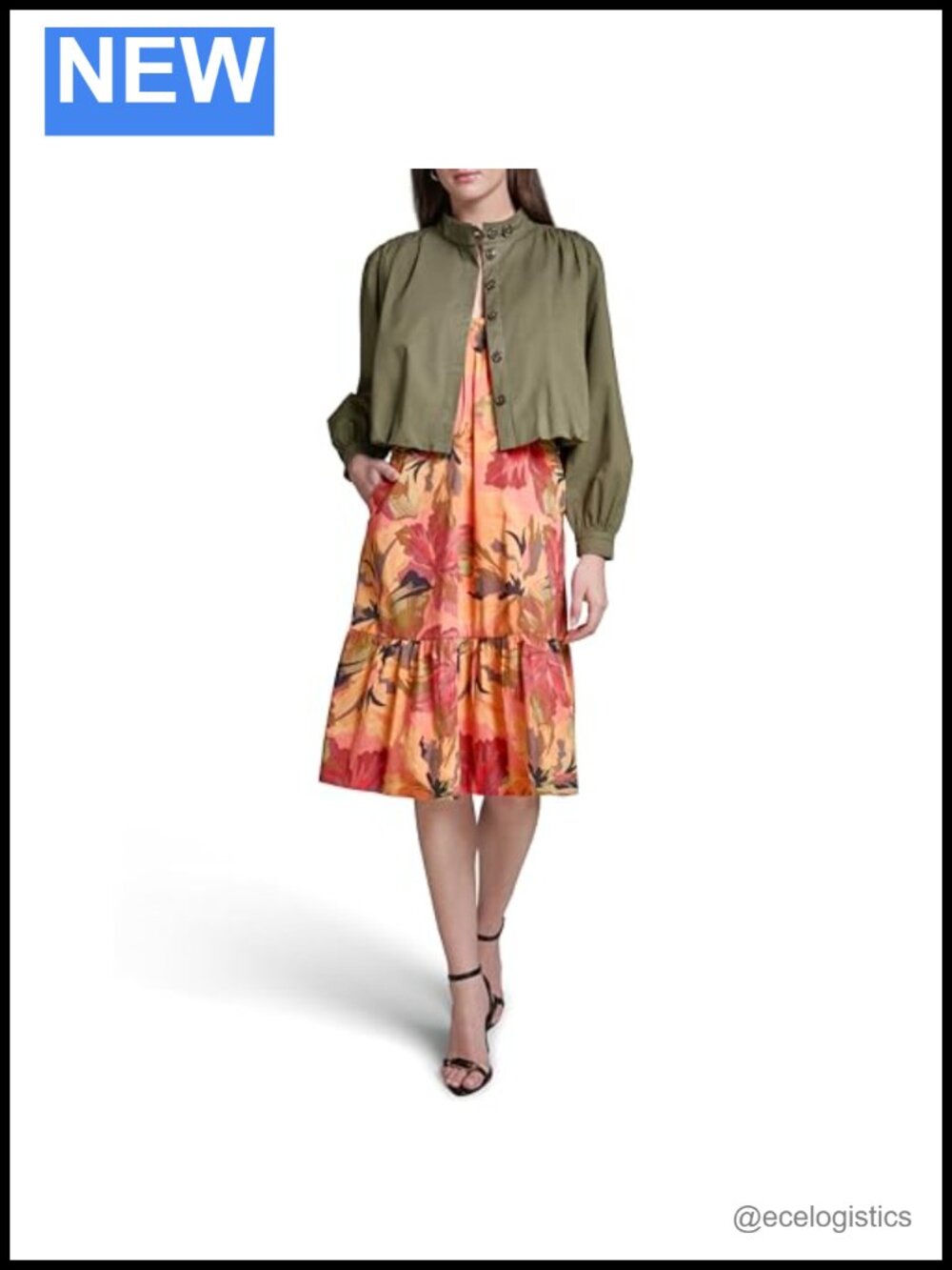 Cropped Full-Zip Drapey Woven Jacket